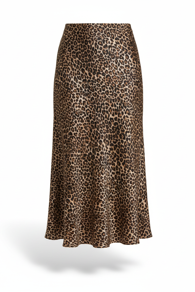 Jupe Midi Leopard Femme