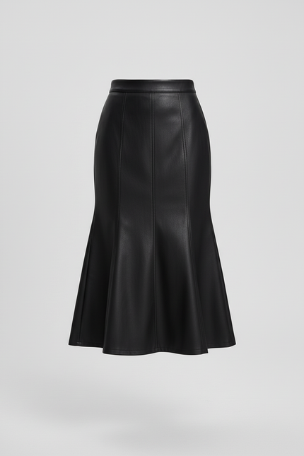 Jupe Midi Similicuir Coupe Sirène Chic