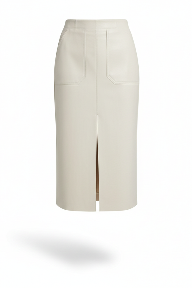 Jupe Midi Similicuir Fente Chic
