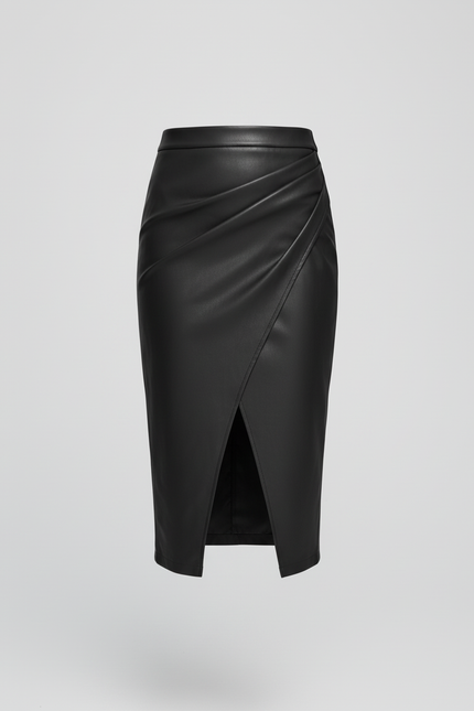 Jupe Midi Similicuir Portefeuille Chic originale