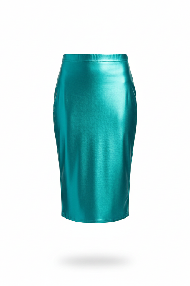 Jupe Midi Turquoise Brillante Chic