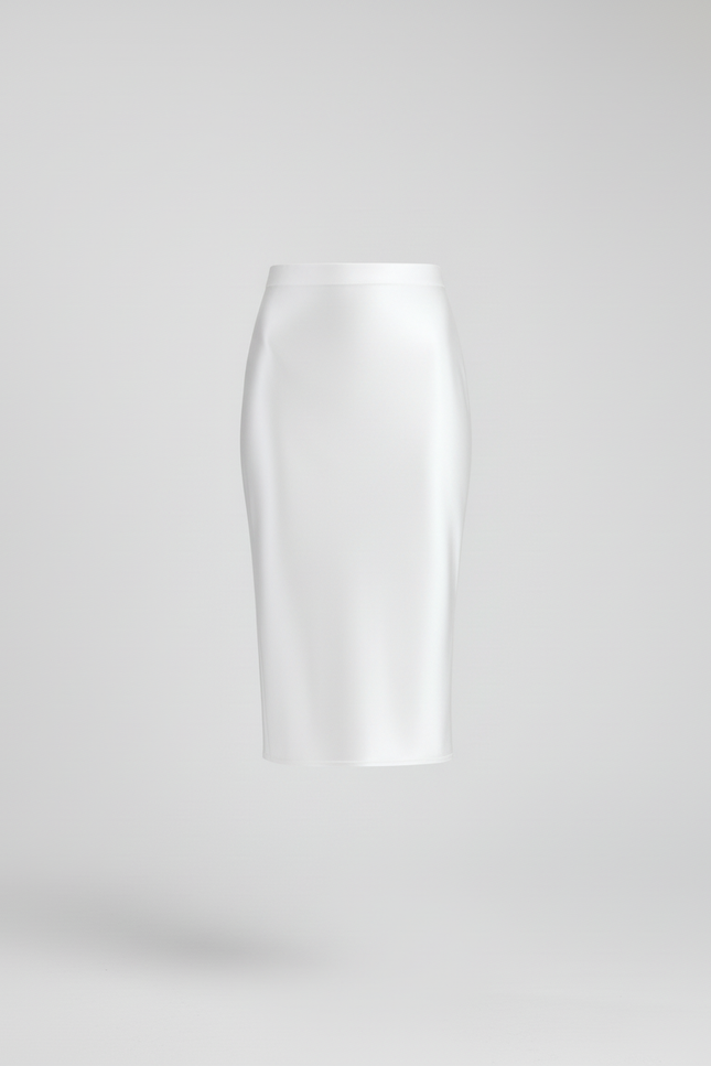 Jupe Midi Blanche Satinée Élégante pure