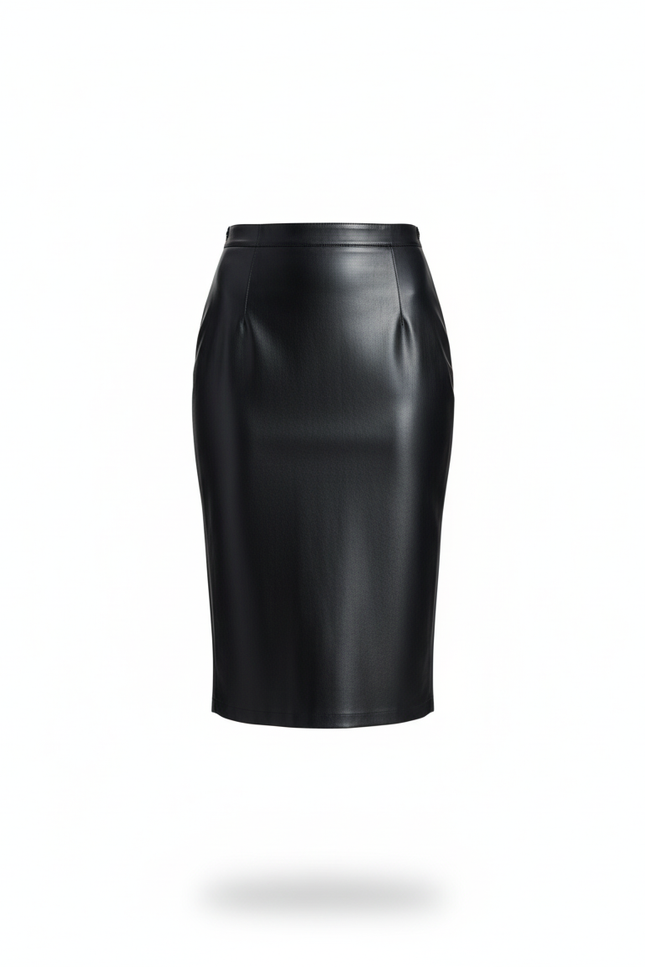 Jupe Midi Noire Brillante Chic