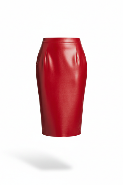 Jupe Midi Rouge Brillante Chic