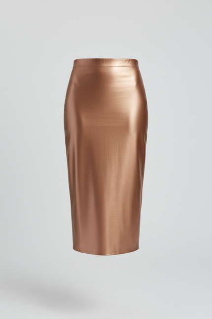 Jupe Midi Satinée Brillante Chic