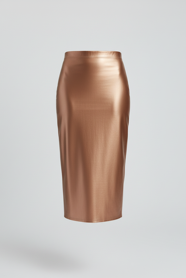 Jupe Midi Satinée Brillante Chic