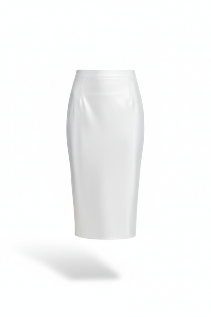 Jupe Midi Blanche Satinée Élégante lumineuse