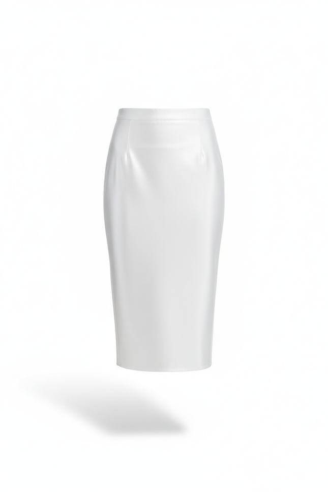 Jupe Midi Blanche Satinée Élégante lumineuse