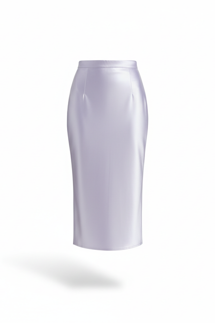 Jupe Midi Lavande Satinée Élégante poétique