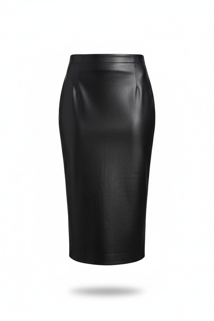 Jupe Midi Noire Brillante Élégante