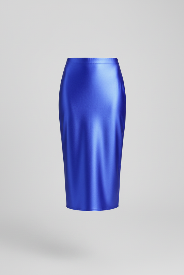 Jupe Midi Bleue Brillante Chic festive