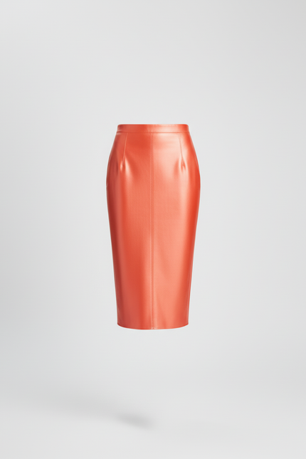 Jupe Midi Orange Brillante Chic