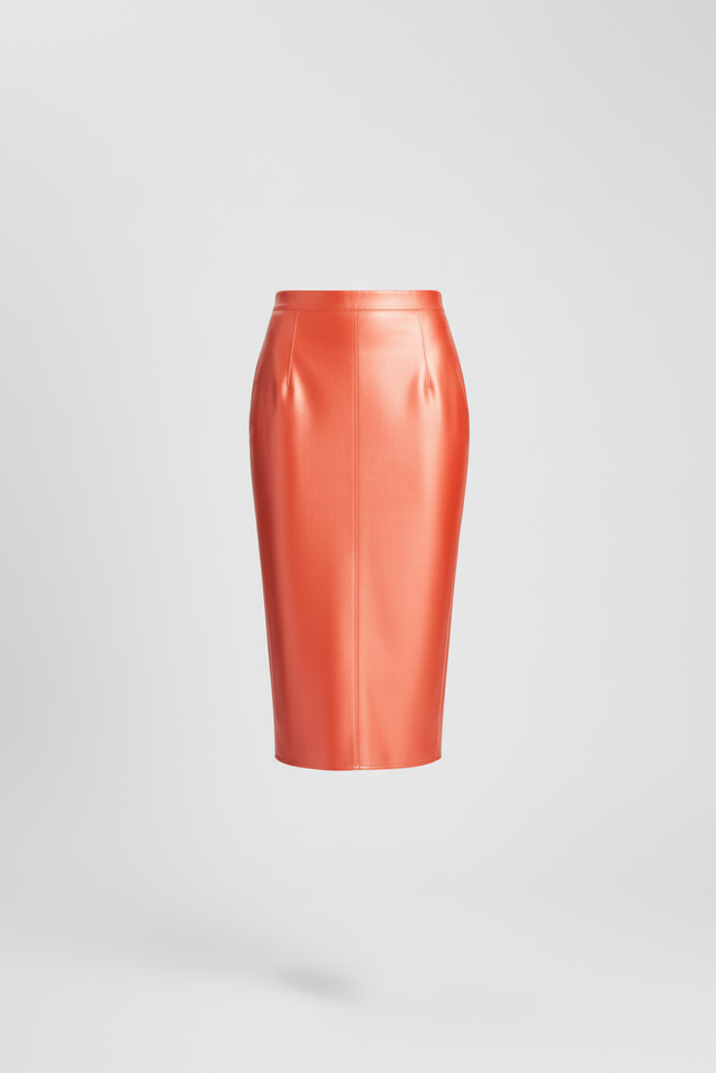 Jupe Midi Orange Brillante Chic