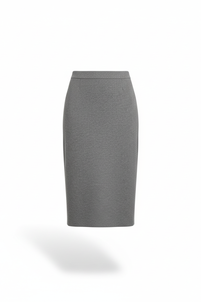 Jupe Midi Gris Maille Décontractée