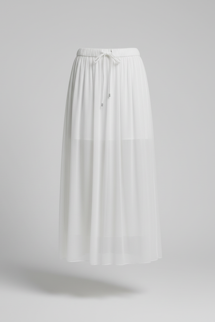 Jupe Midi Blanche Fluide Plissée