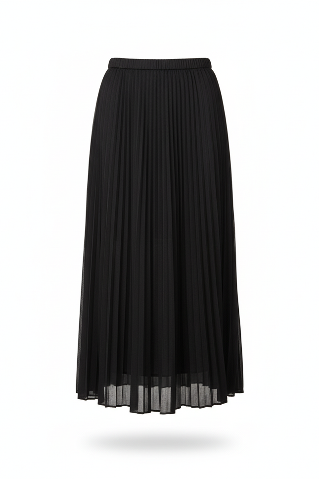 Jupe Midi Noire Plissée Élégante moderne