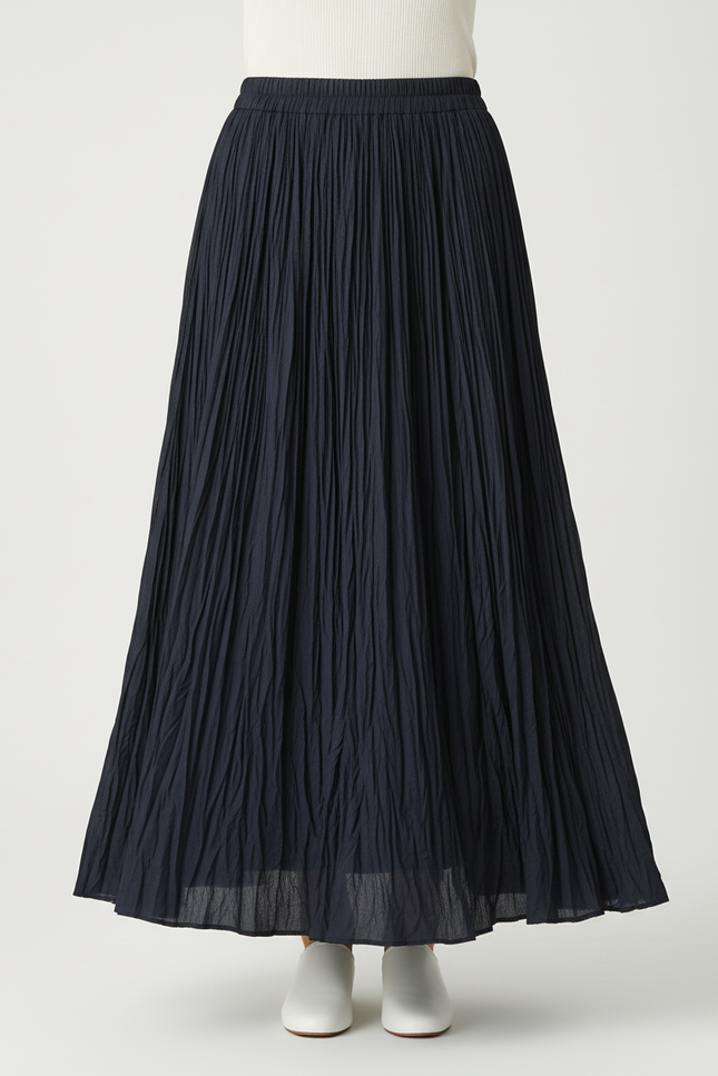 Jupe Midi Plissée Noire
