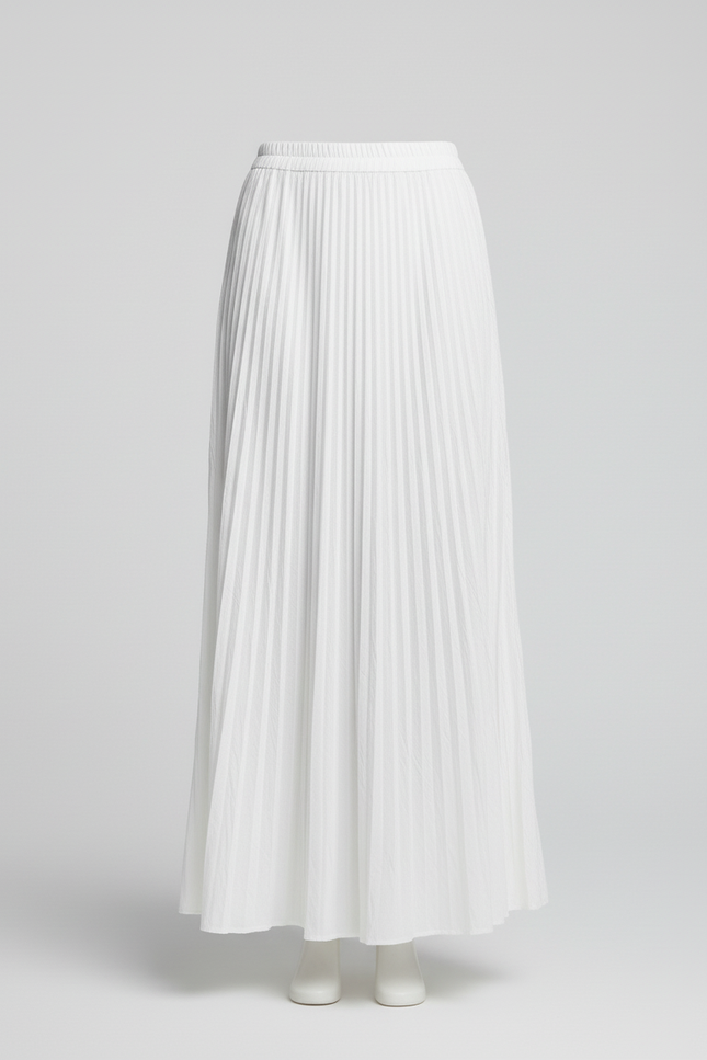 Jupe Plissée Midi Blanche