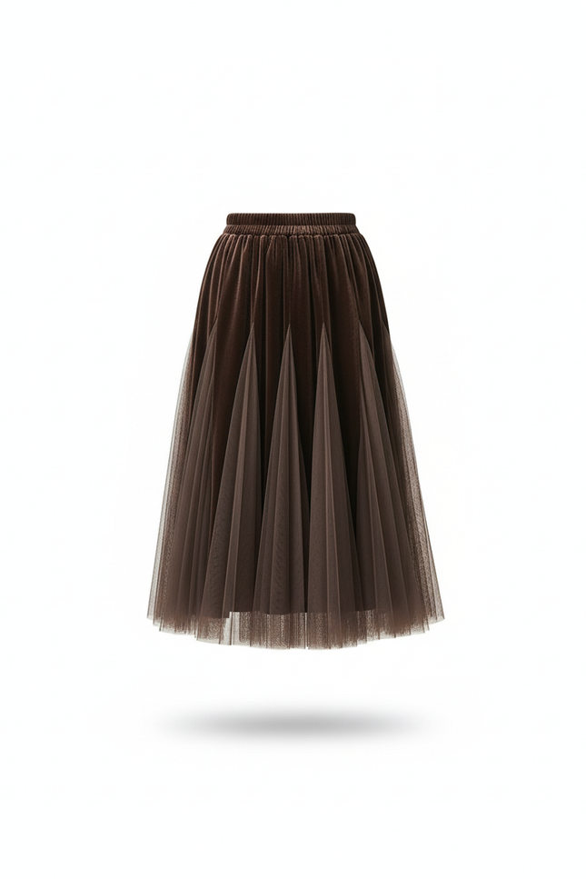 Jupe Midi Velours Femme